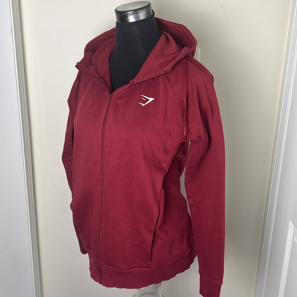 Gymshark Burgundy Full Zip Up Hoodie Size Small